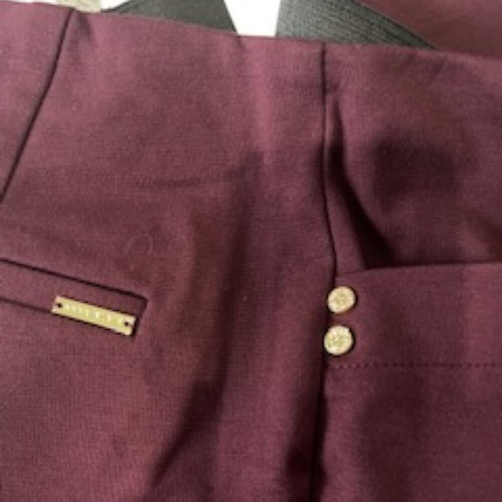 Anne Klein women dress pants, burgundy noir.